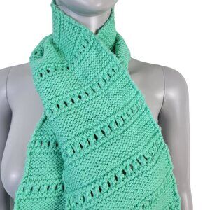 Mint Green Scarf Women Winter Accessories Handmade Crochet Knit Neck Wrap Spring